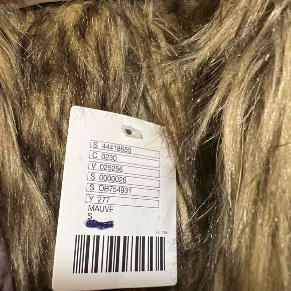 Urban Outfitters Floral Satin Brocade Bomber Jacket Sm Faux Fur Mauve - Picture 6 of 9